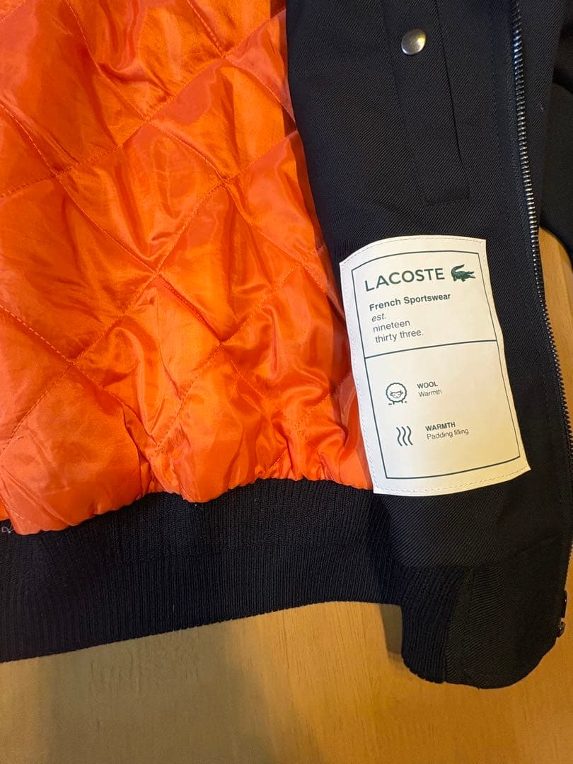 LACOSTE ブラック MA-1ジャケット Mサイズ