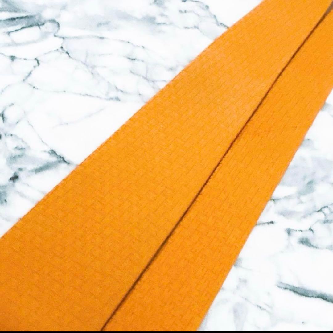 ✨未使用箱付きタグ付き✨エルメス　ファソネ　H柄 オレンジ　ネクタイ