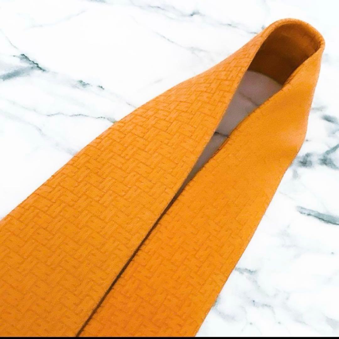 ✨未使用箱付きタグ付き✨エルメス　ファソネ　H柄 オレンジ　ネクタイ