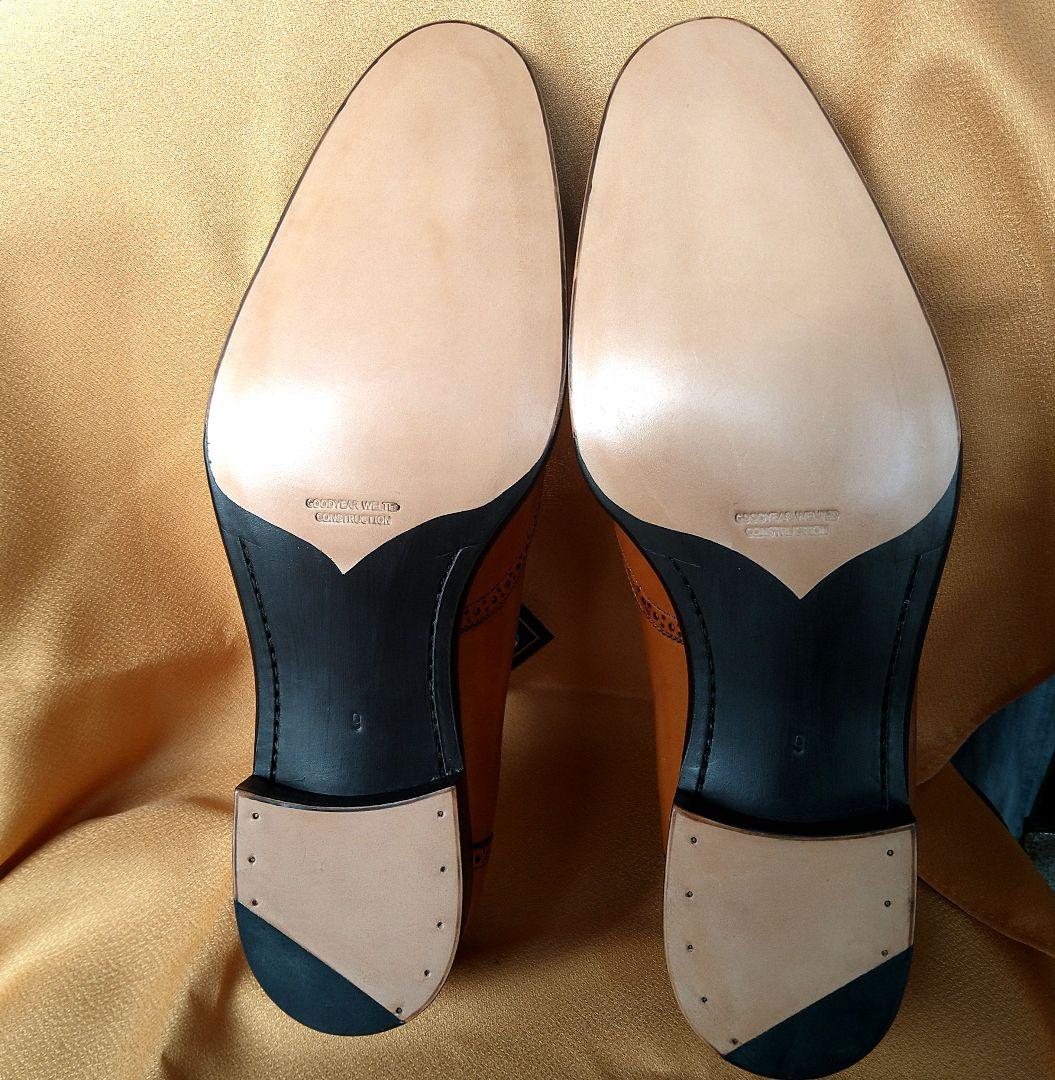 【未使用品】神匠(シンショウ) ライトブラウン レザー ウィングチップシューズ