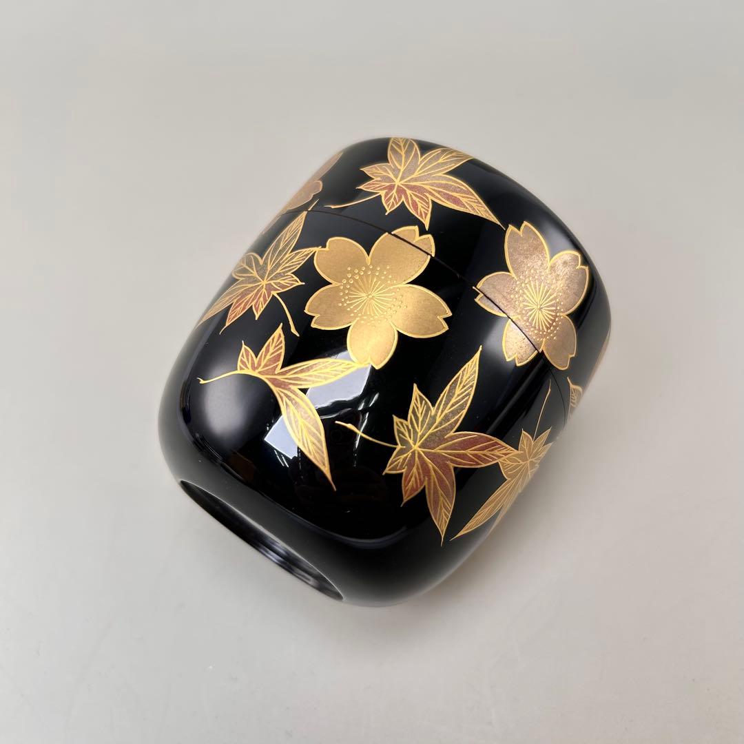 A046茶道具　棗　西條一斎　雲錦蒔絵大棗