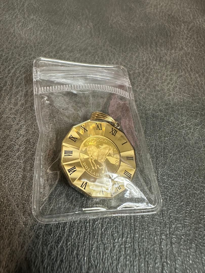 18k/24k 8.7g ガラス付きエリザベス/馬のペンダントトップ