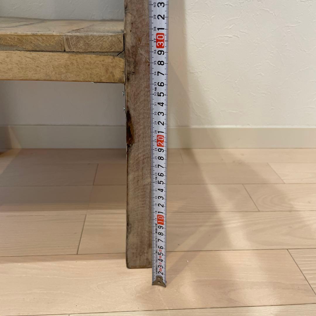 ナチュラルウッド2段シェルフ　アンティーク