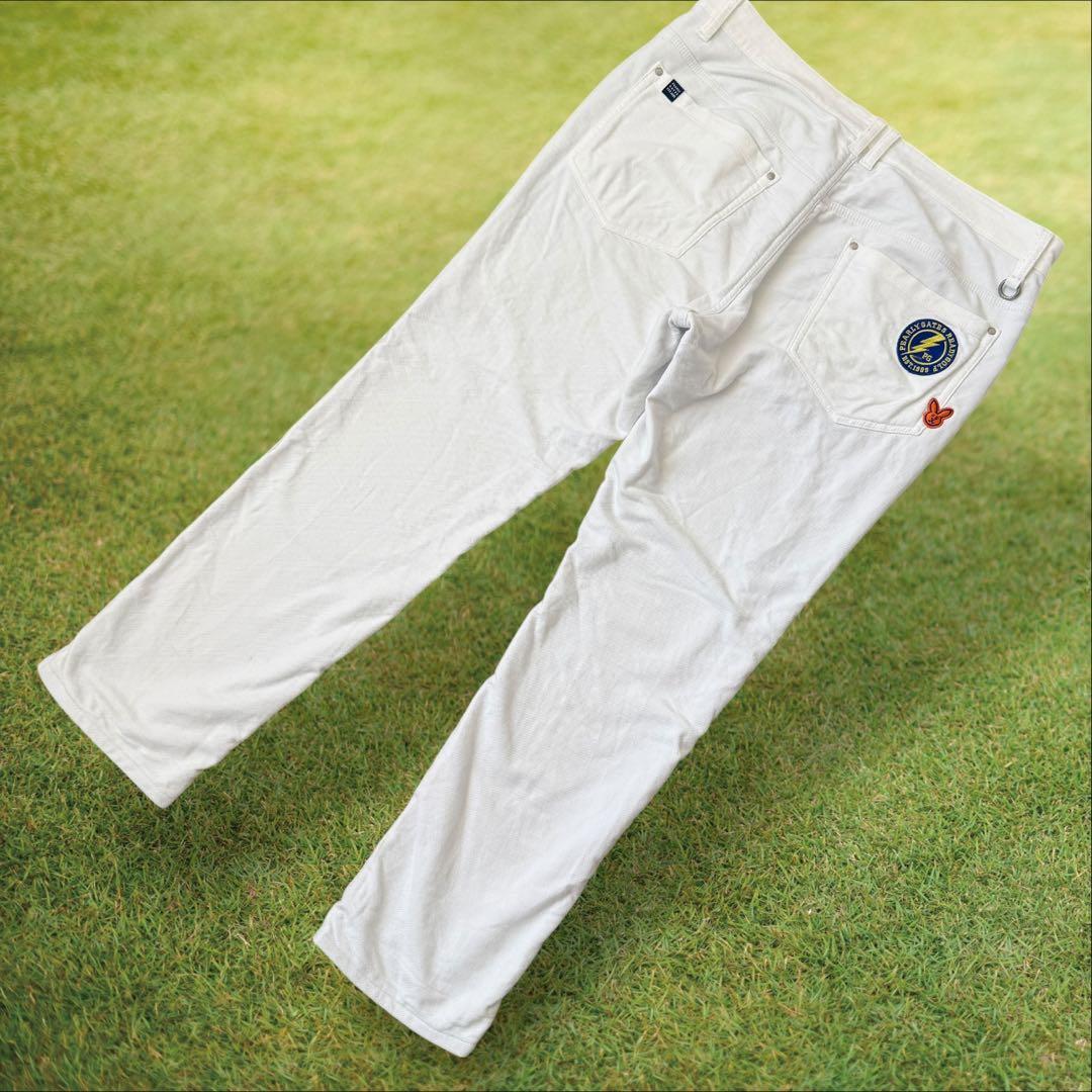 防寒　蓄熱　裏地付き　パーリーゲイツ　パンツ　XL〜XXL相当 白　スリット入り