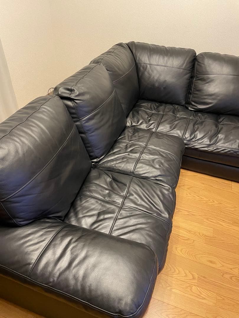 ②ニトリ コーナーソファ ブラック(Sステイツ BK-L)