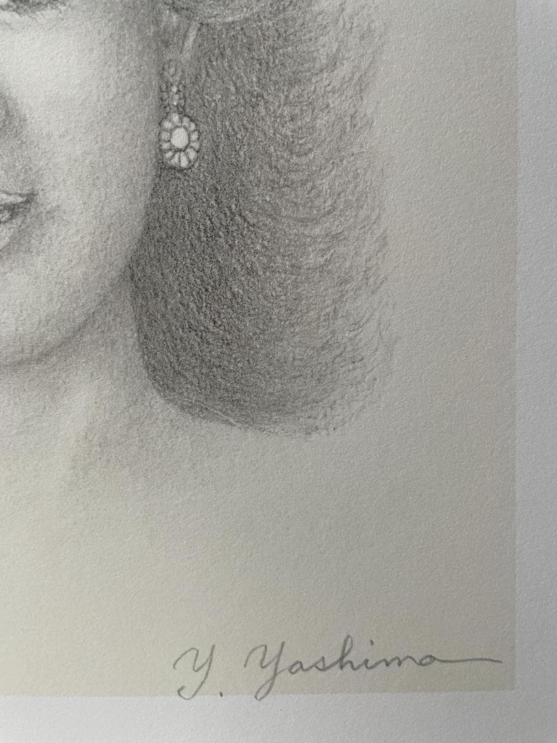 八島義郎　リトグラフ　版画　　微笑　貴重