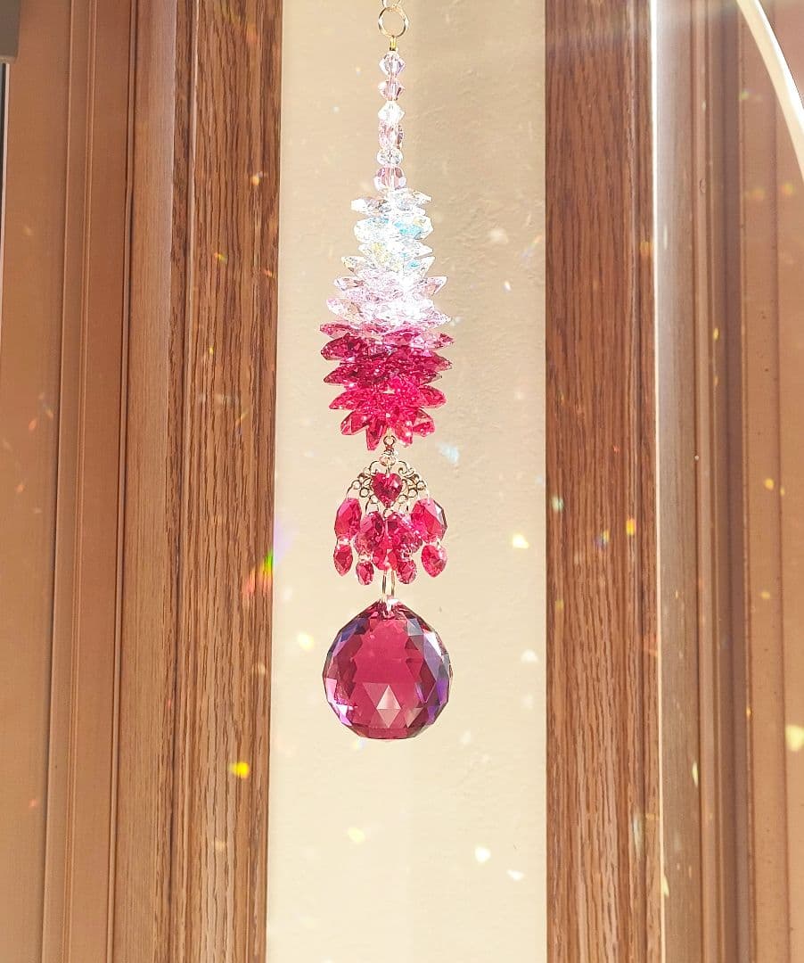 スワロフスキー✨️サンキャッチャー✨️ボルドーボール40mm