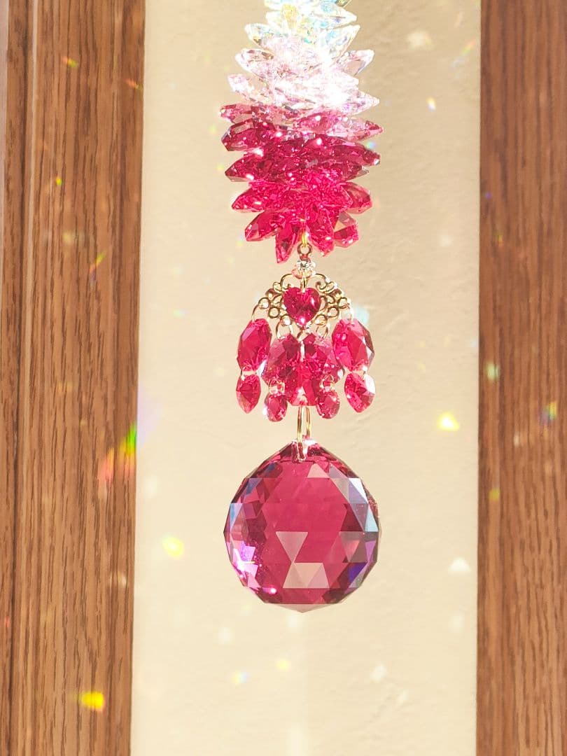 スワロフスキー✨️サンキャッチャー✨️ボルドーボール40mm