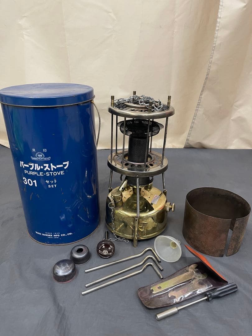 武井バーナー 301 パープルストーブ 初期型 青缶 釣鐘 希少