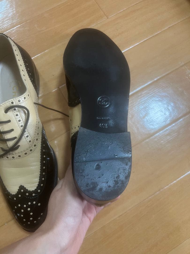 h*g様 シャネル　メンズシューズ ベージュ/黒