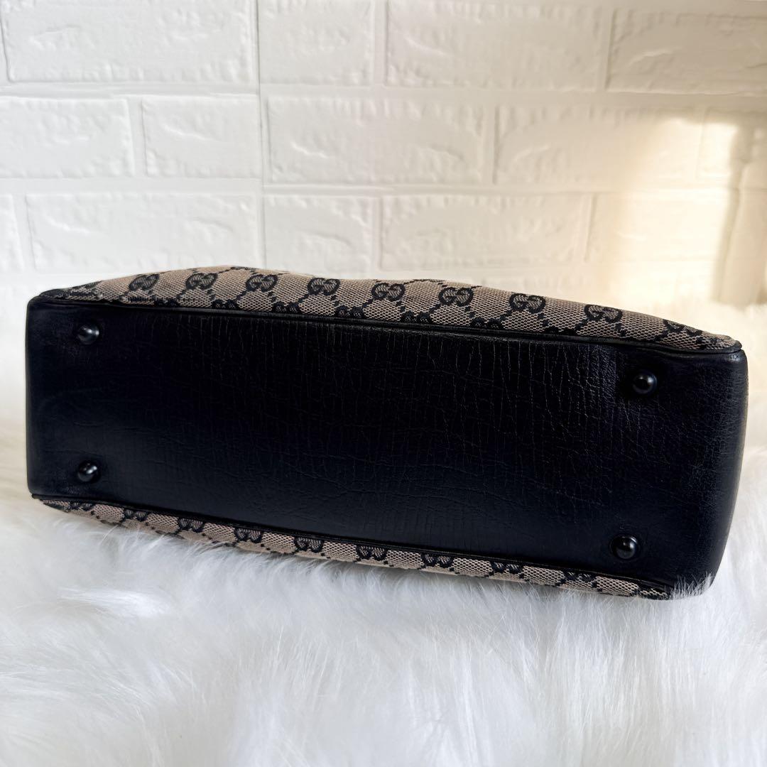 GUCCI バンブートートバッグ GG CANVAS キャンバス ブラック