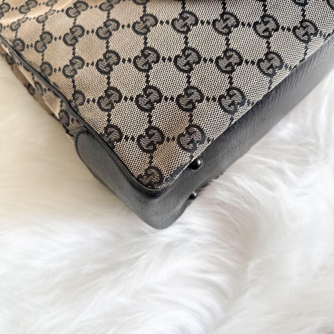 GUCCI バンブートートバッグ GG CANVAS キャンバス ブラック