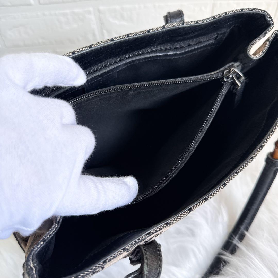 GUCCI バンブートートバッグ GG CANVAS キャンバス ブラック