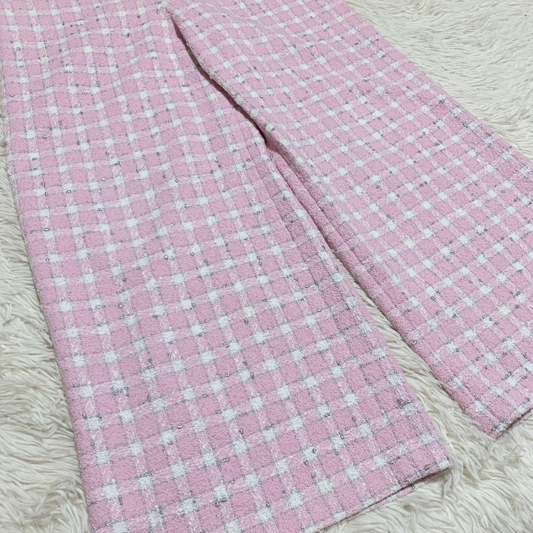 【極美品】グレースクラス サロペット ツイード チェック ピンク 36