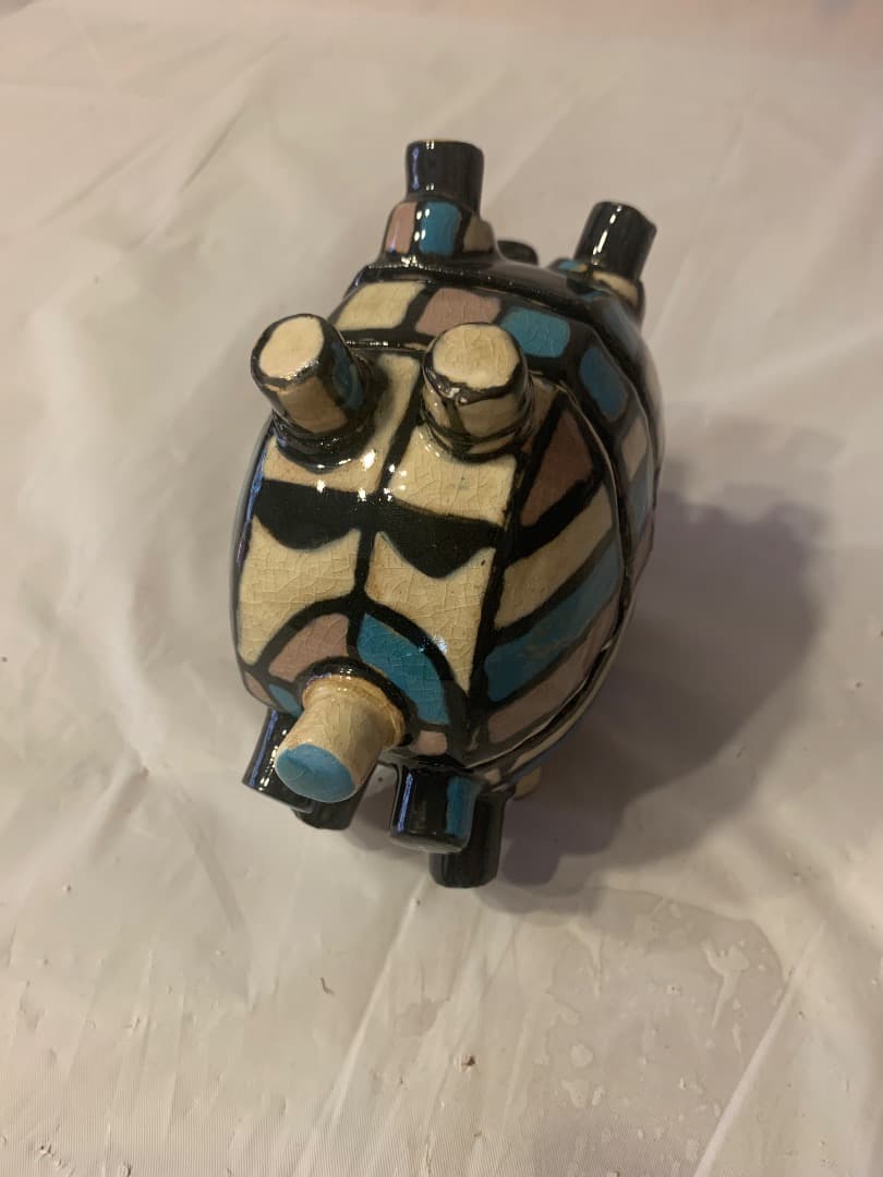 金子司　萩焼初期作品　カラフルな陶器(小物入)