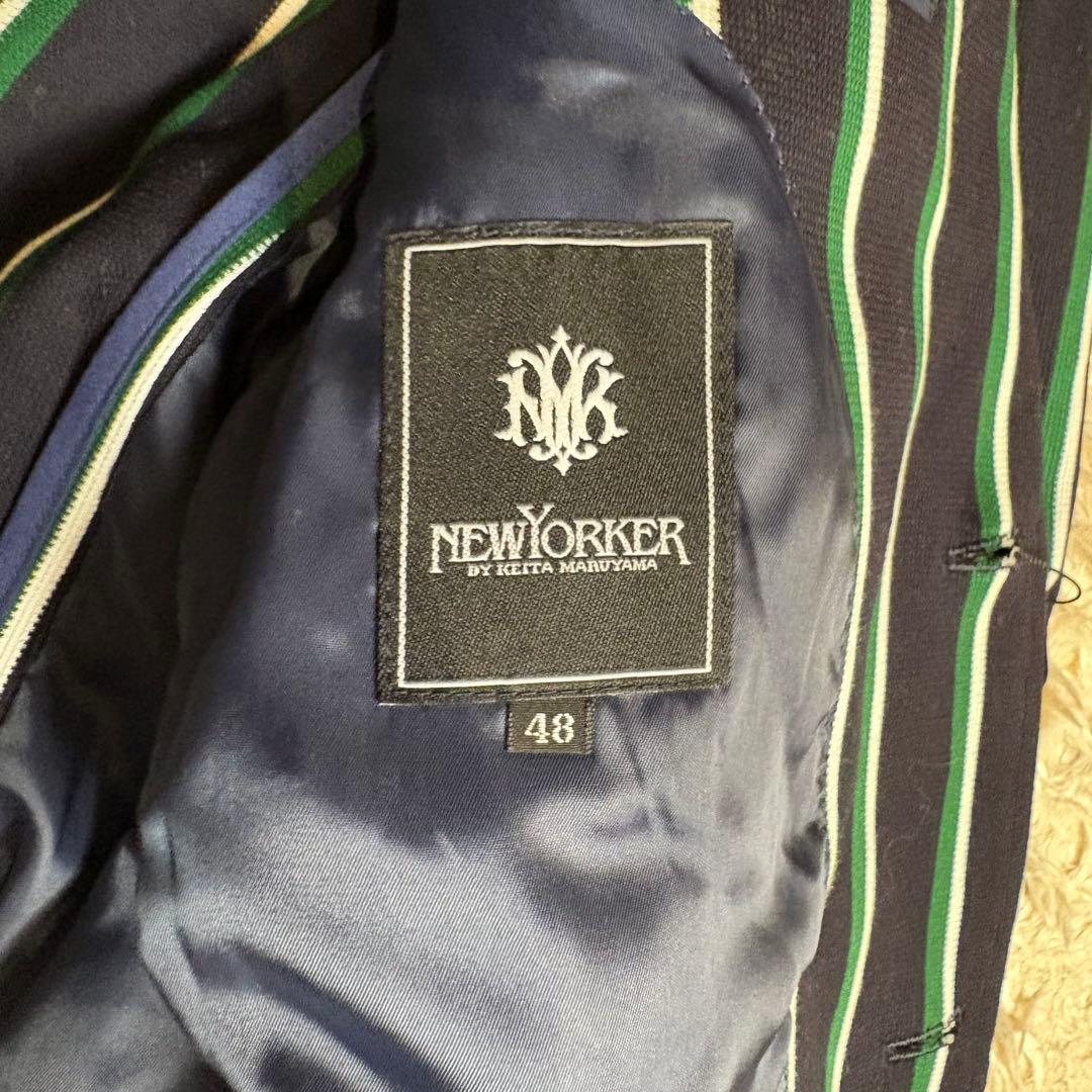 【未使用】NEWYORKER ストライプ テーラードジャケット