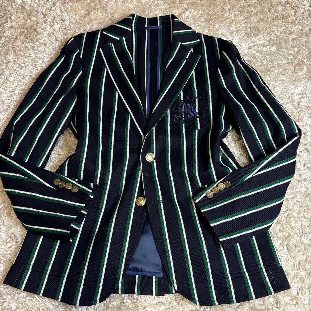 【未使用】NEWYORKER ストライプ テーラードジャケット
