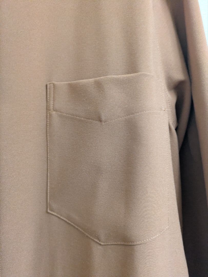 ブラウン シャツワンピース M ウエストベルト付き