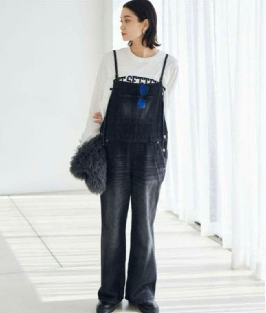 バンヤードストーム　デニムキャミサロペットM（サイズ1）ブラック オーバーオール