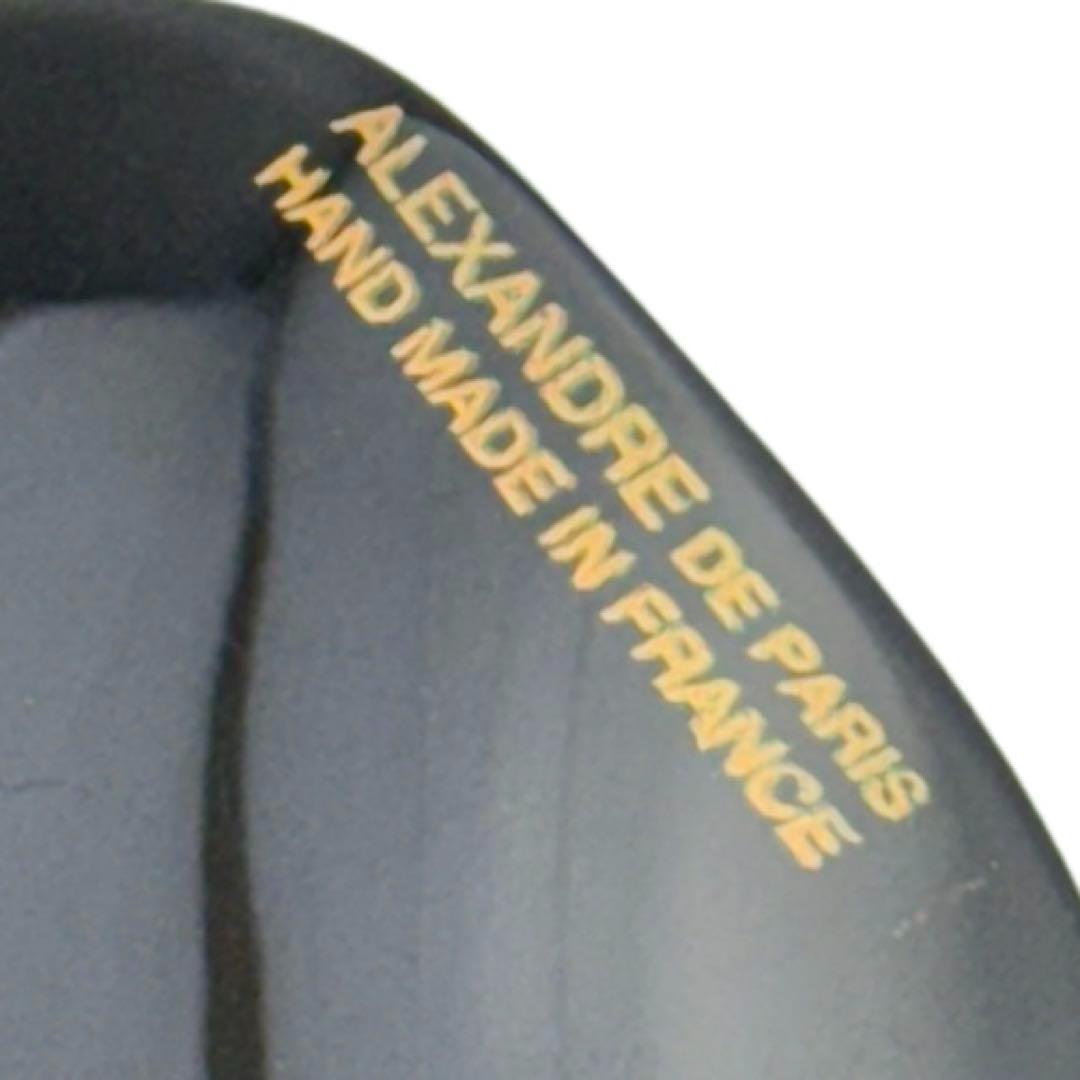 アレクサンドルドゥパリ　カメリア　バレッタ 7.5cm ベージュブラック