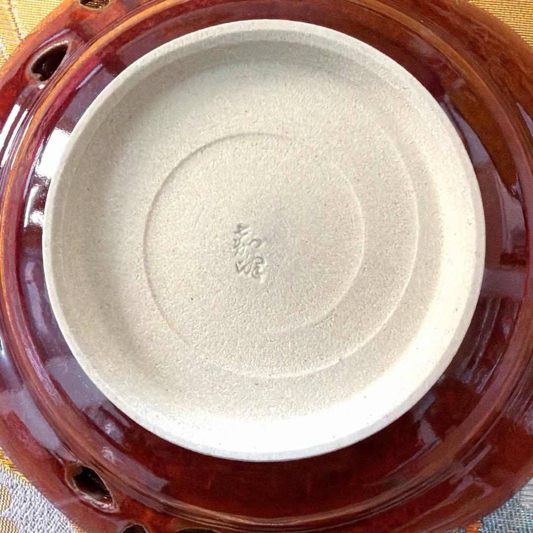 たち吉赤絵金彩八角鉢　春秋貝彩　金銀ガラス製プレート　加賀箔工芸　No.4-39