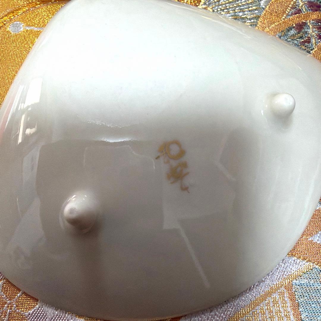 たち吉赤絵金彩八角鉢　春秋貝彩　金銀ガラス製プレート　加賀箔工芸　No.4-39