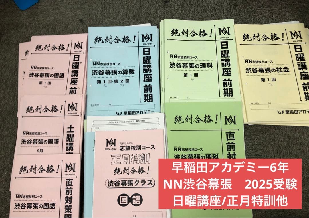 早稲田アカデミー6年　NN渋谷幕張　日曜講座/正月特訓他 中古　2025受験