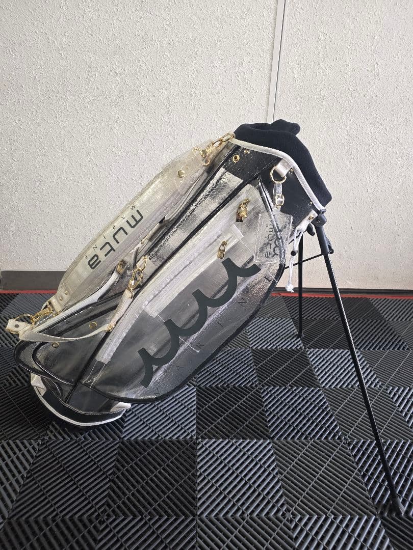 ムータマリン クロコ調　クリアキャディバッグ