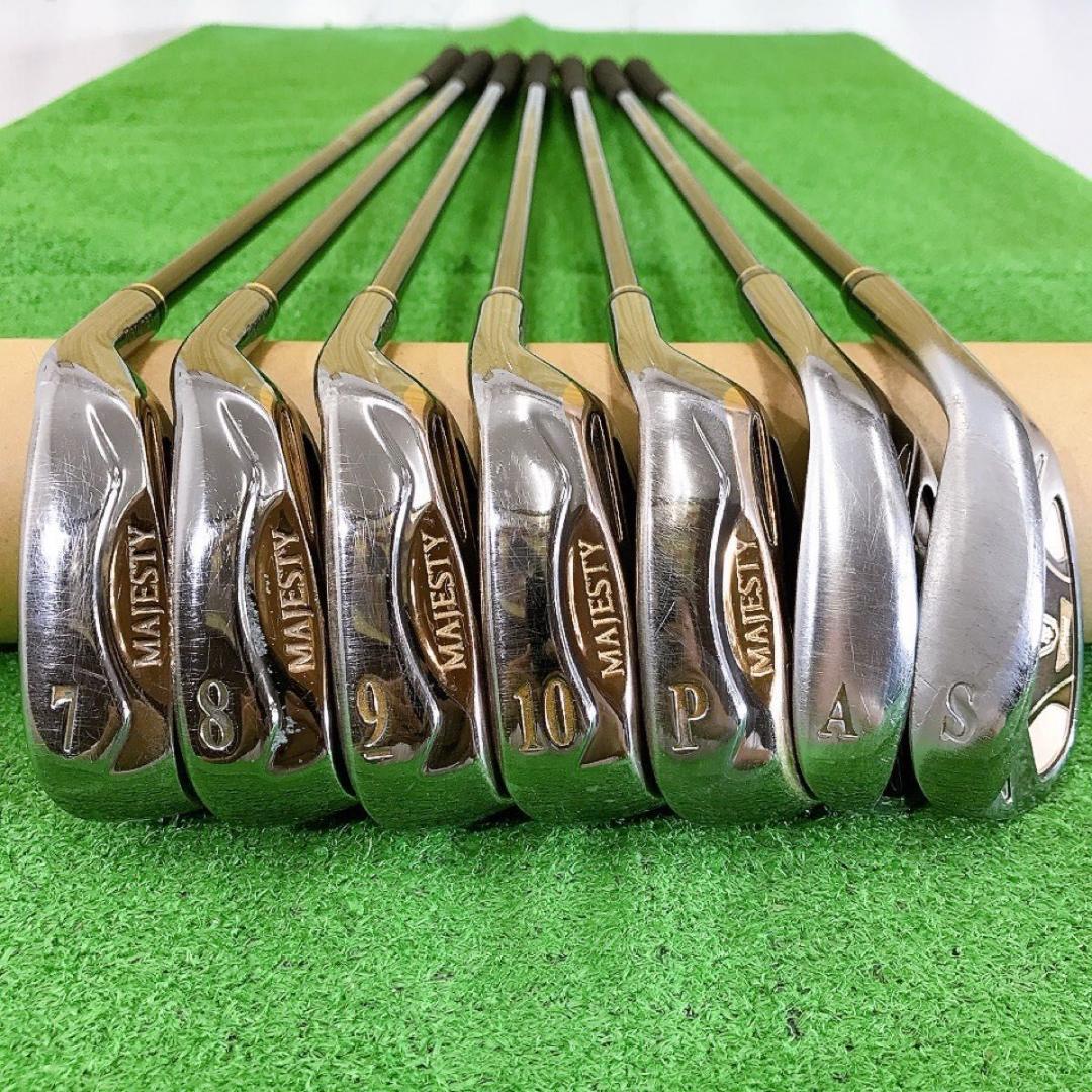チ66★マジェスティ ロイヤルLV 7本アイアンセット 金 純正 MAJESTY
