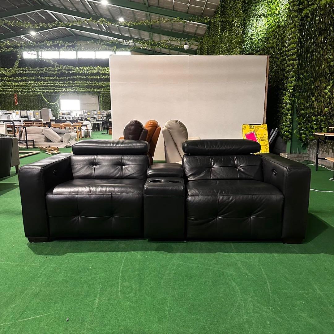 大塚家具 電動リクライニングソファ ブラック 家具 C087