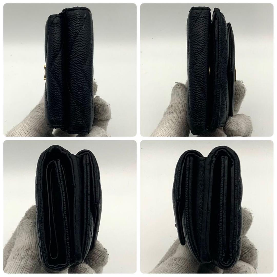 鑑定済み サンローラン 財布 カサンドラ マトラッセ YSL コンパクト 革 黒