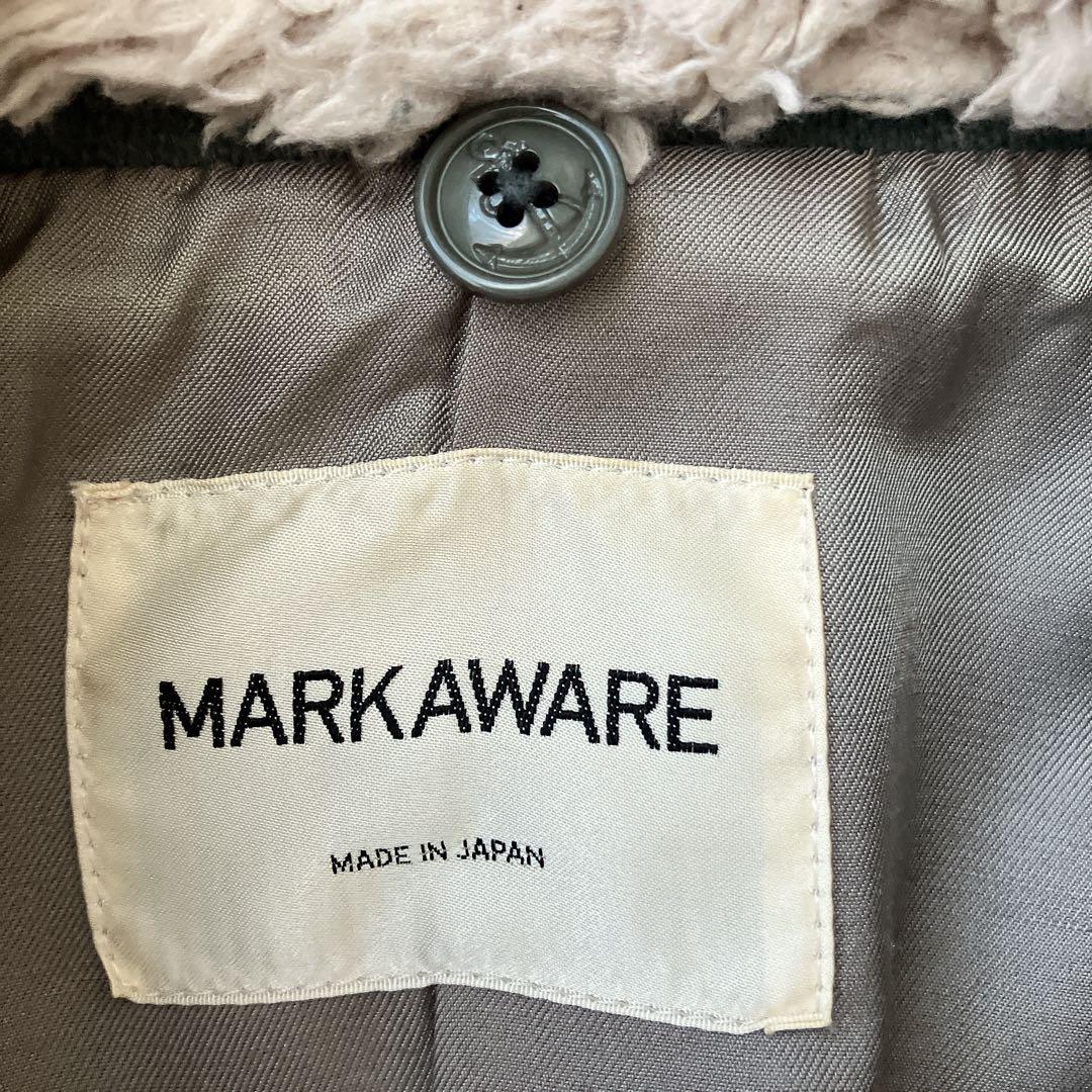 【美品】マーカウェア Pコート ボア襟 ミリタリー ダブルブレスト ウール M