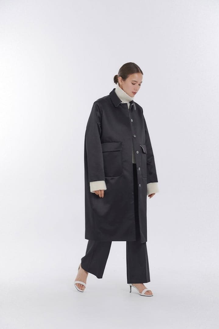 yori ponyサテンロングコート　36