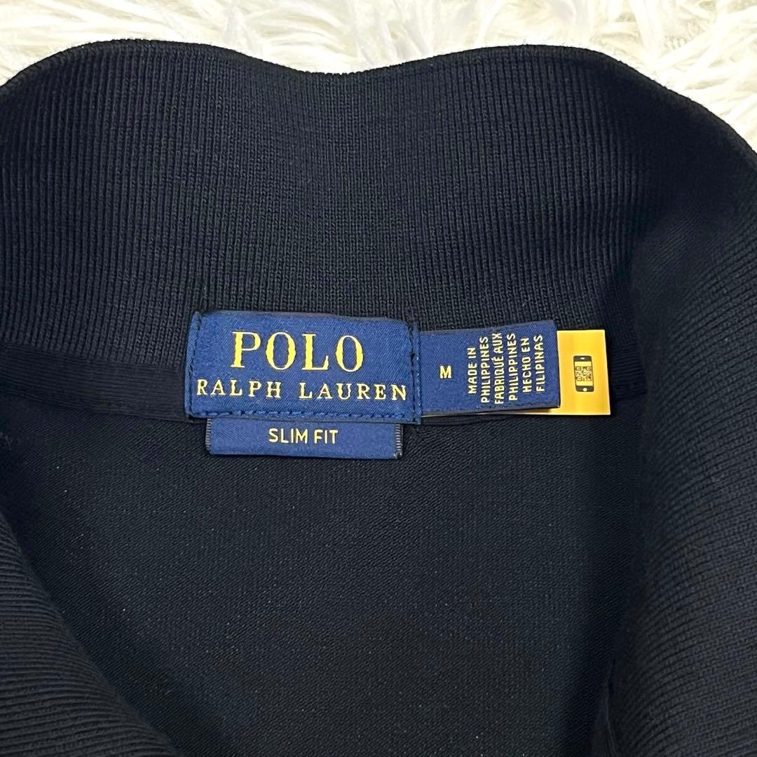 『極美品』ラルフローレン 現行QRタグスリムフィットストレッチポロシャツブラック