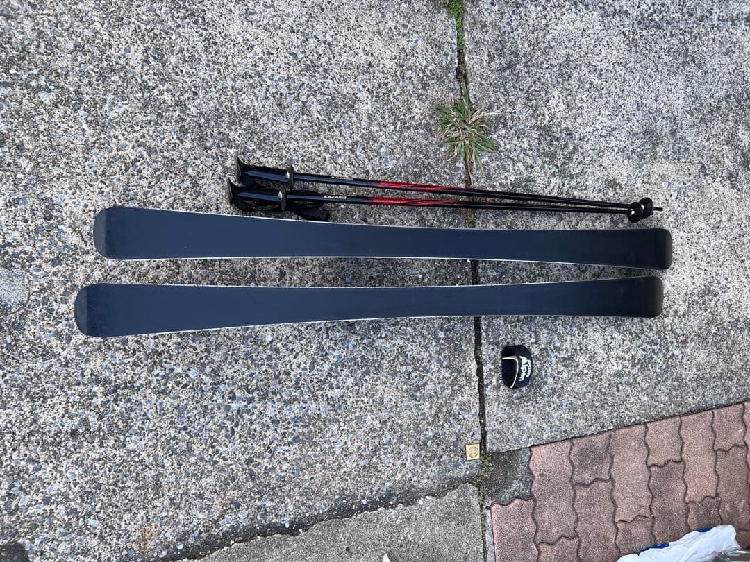 Elan スキーセット 赤黒 付属ポール スキー ストック ブーツ