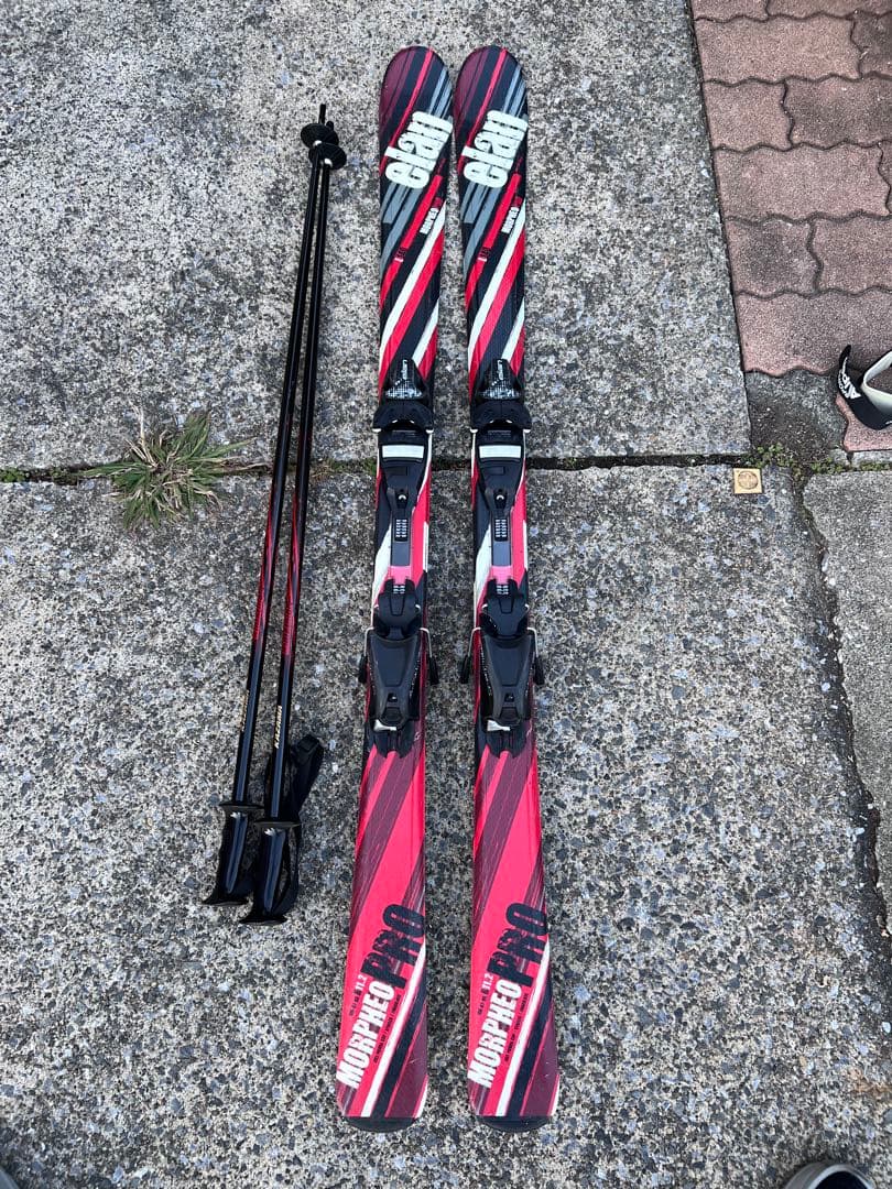 Elan スキーセット 赤黒 付属ポール スキー ストック ブーツ