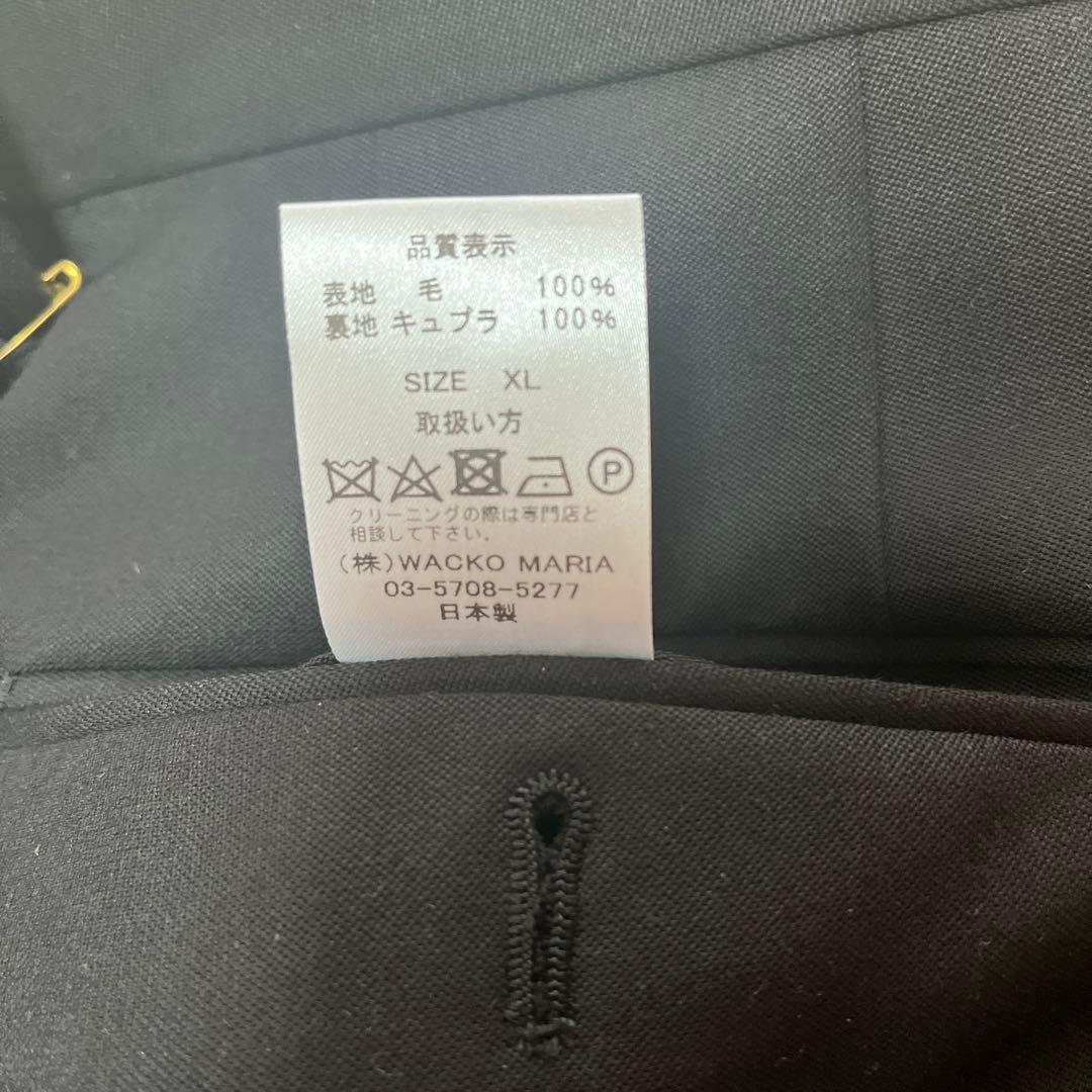 wacko maria DORMEUIL ダブルプリーツスラックス ブラック