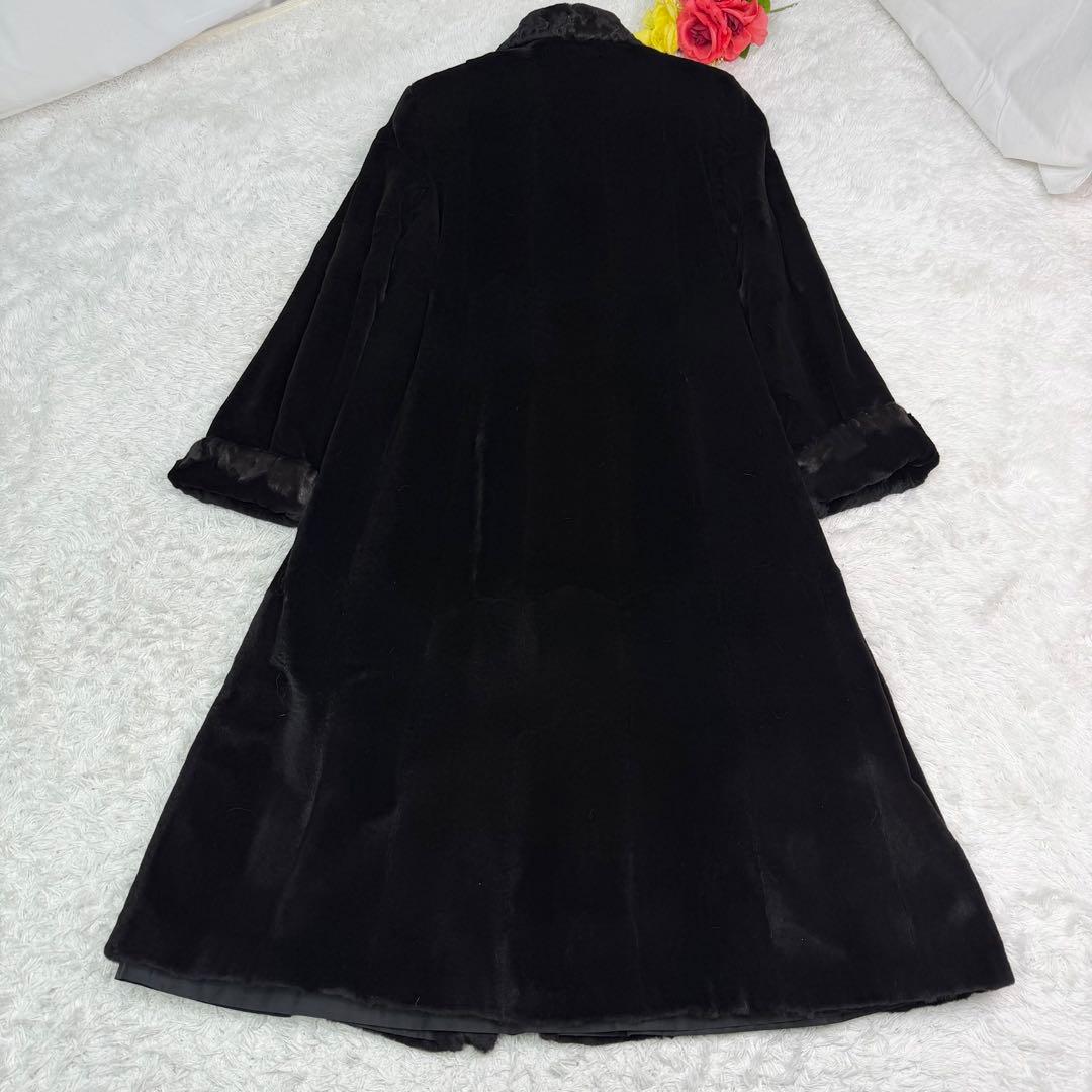 総丈120cm シェアードミンク リバーシブル ロングコート リアルファー