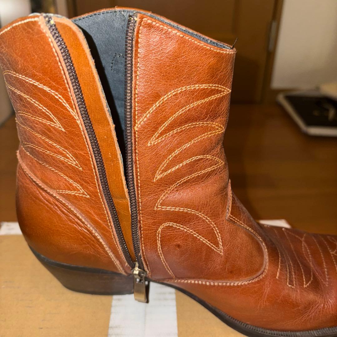 ブラウンレザー ウエスタンブーツ