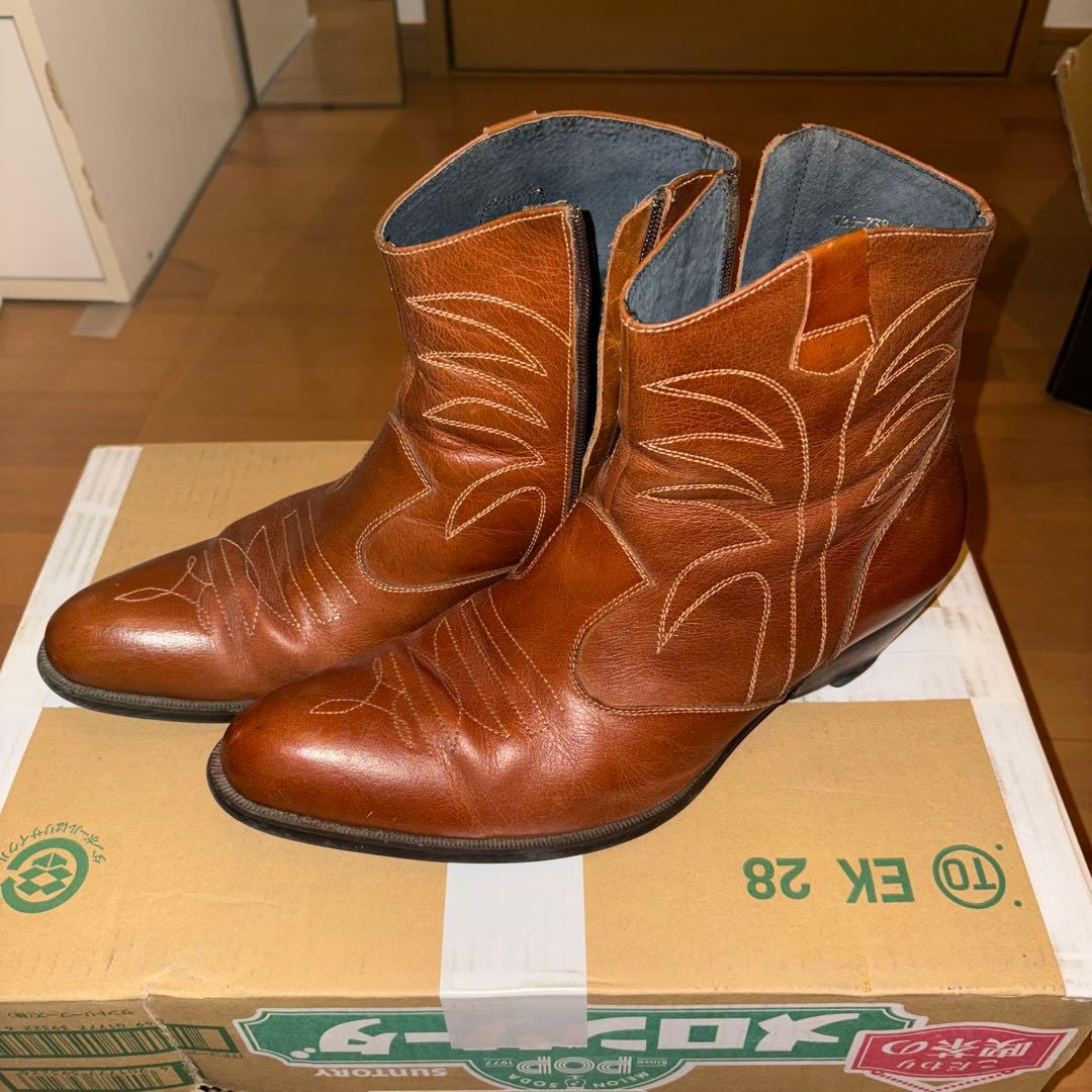 ブラウンレザー ウエスタンブーツ