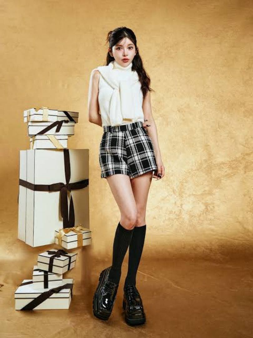 ダーリッチ　チェックショートパンツ