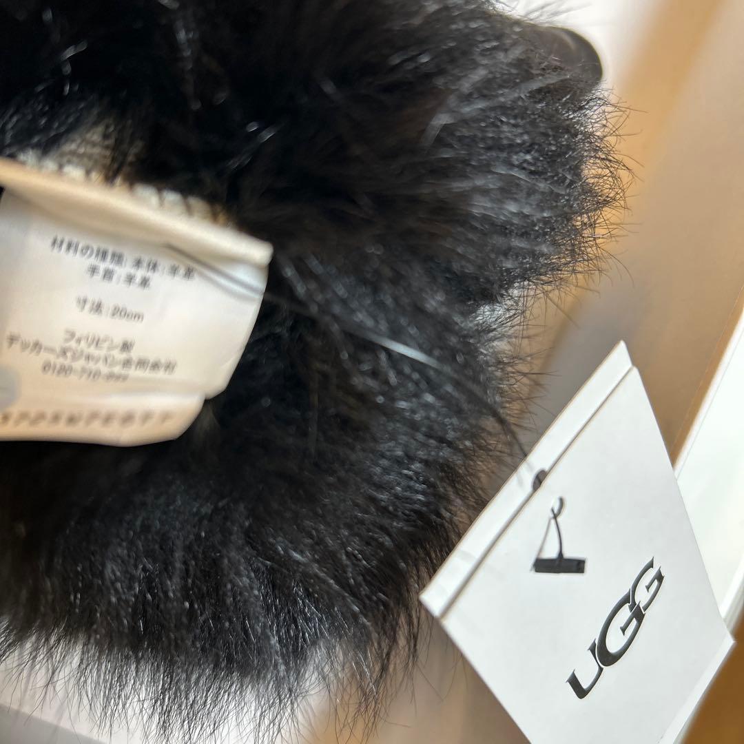 UGG【新品未使用品】Wレザースエードファー付き手袋 M ブラック
