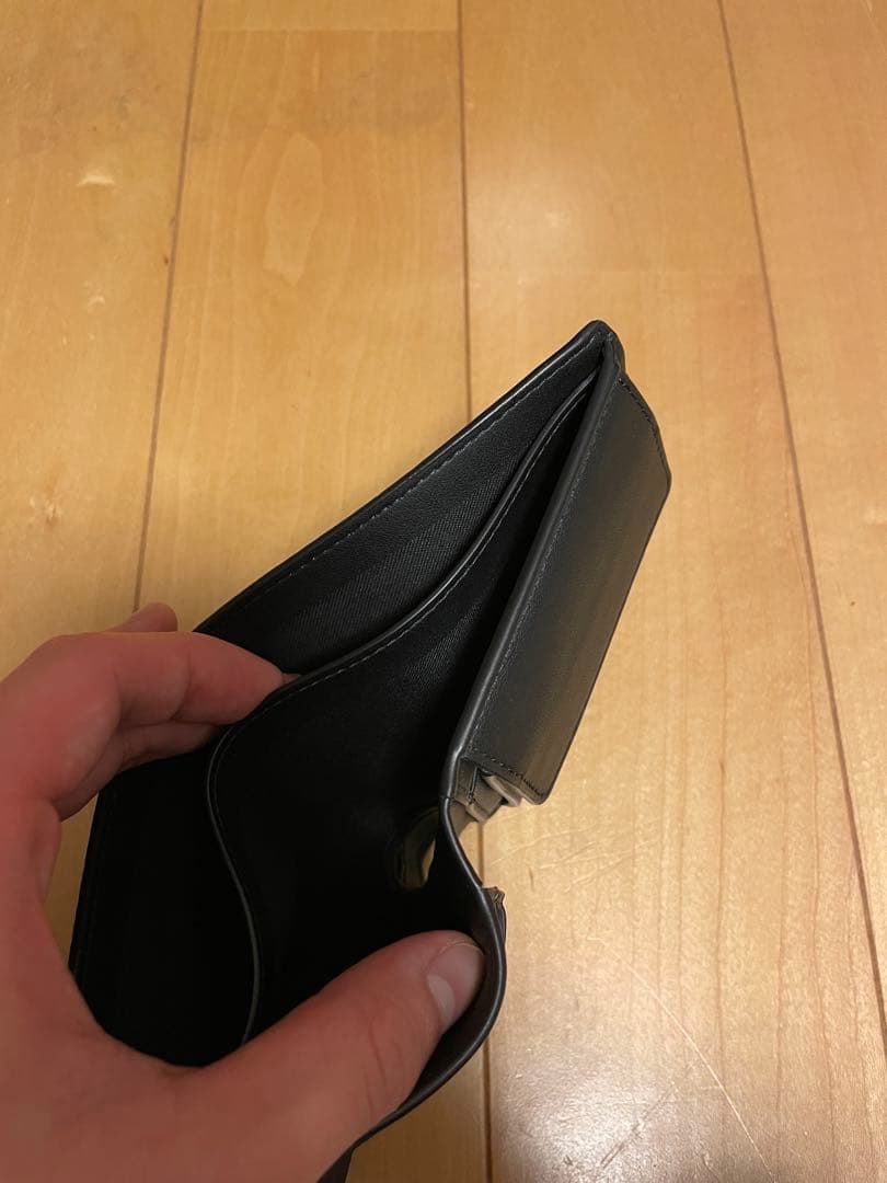 COACH ブラックレザー 二つ折り財布 袋付き