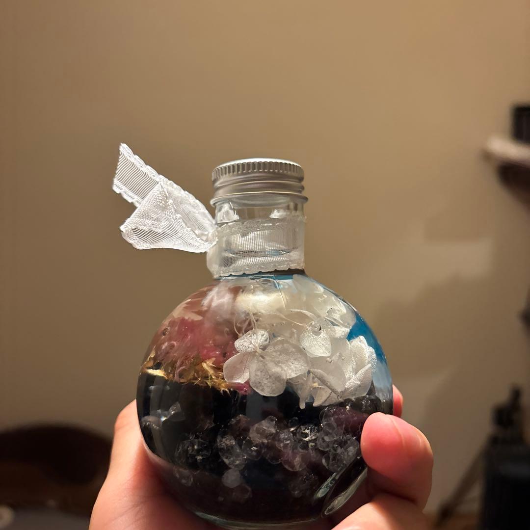 モリオンと水晶のパワーハーバリウム！悪いやつを吸う！