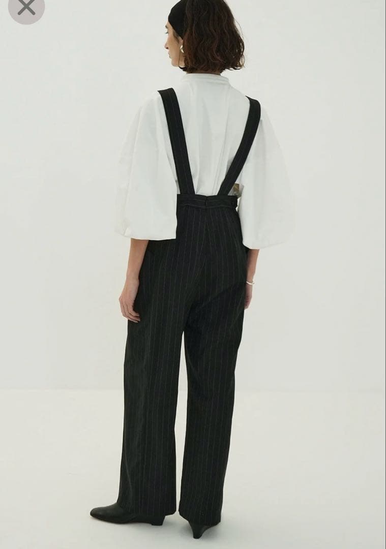 CLANE ストライプ ディープUネックサロペット サイズ1