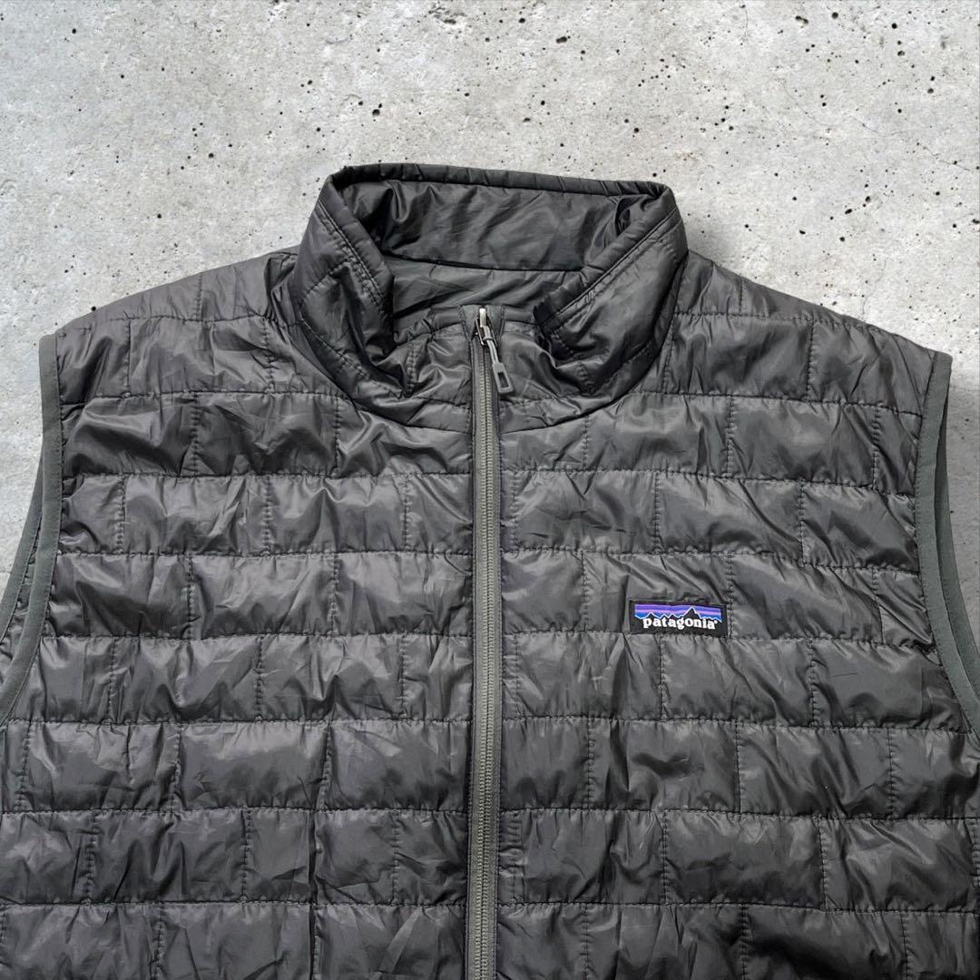 Patagoniaパタゴニアナノパフベストプリマロフト中綿ダークグレーXL