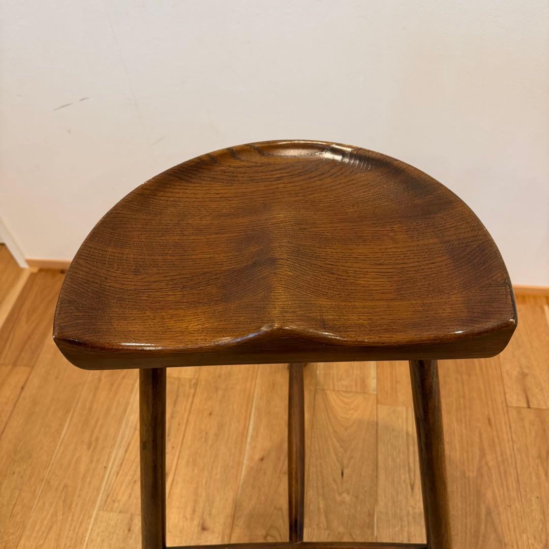 ハイスツール カウンターチェア 木製スツール ダークブラウン 英国 オーク