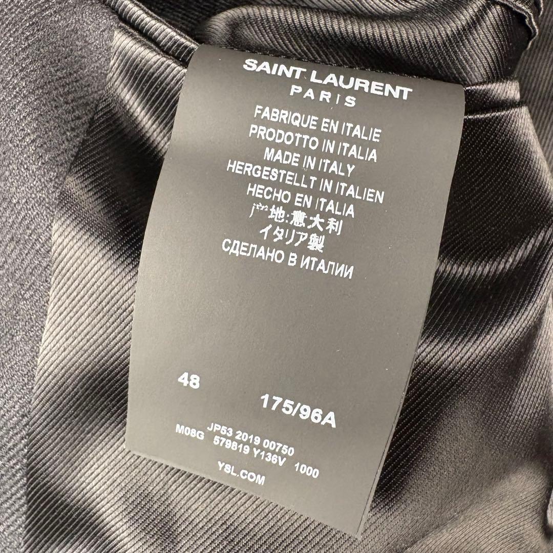 サンローランパリ　カシミヤ混　19年　チェスター　コート　48 ブラック　ウール