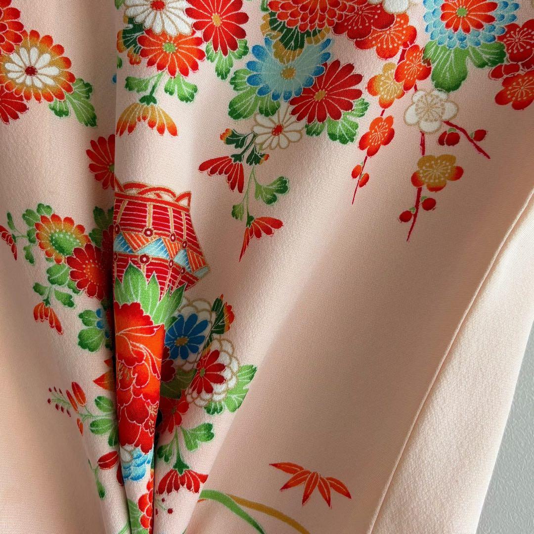 アンティーク　フルセット　七五三　３歳女の子　ピンク　絞り被布　小物　7050