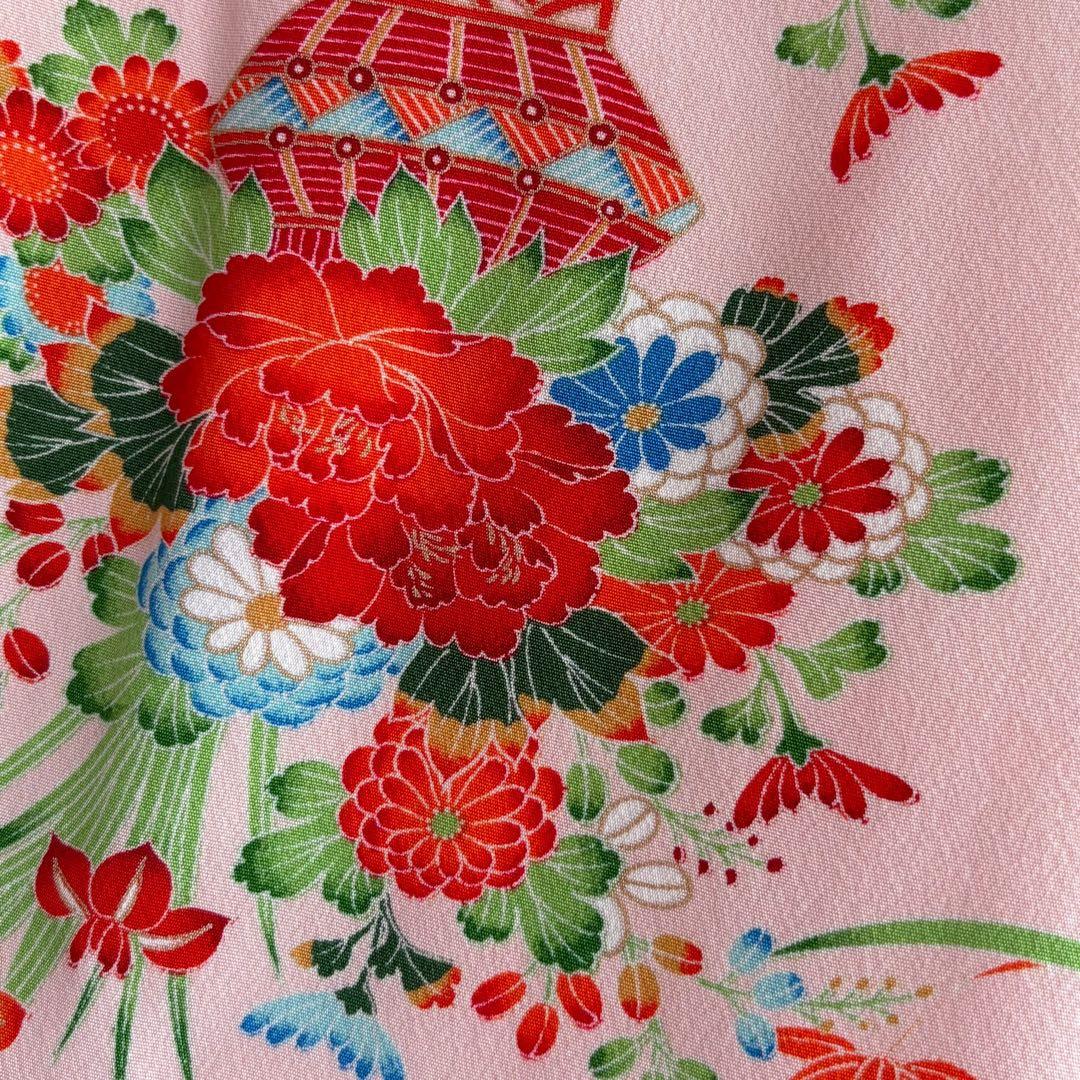 アンティーク　フルセット　七五三　３歳女の子　ピンク　絞り被布　小物　7050